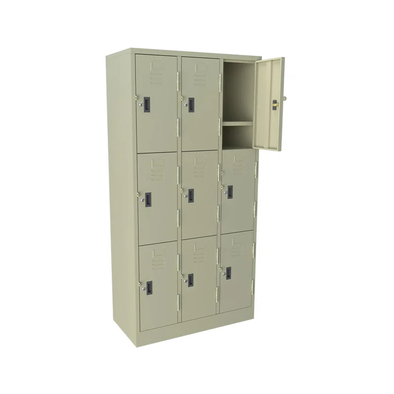 9-compartments locker with embedded handles