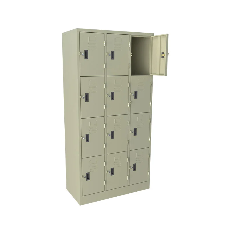 12-compartments locker with embedded handles