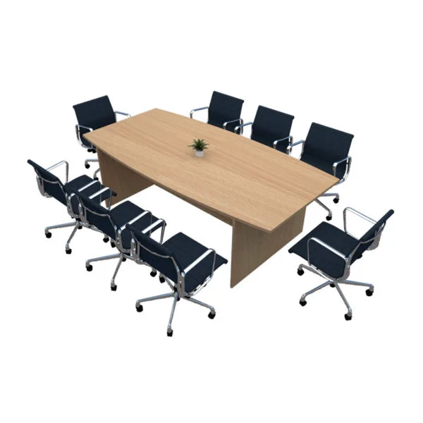 Boat-shaped conference table